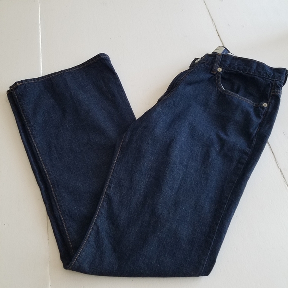 GAP Women's Low Rise Flare Dark Blue Denim Jeans  Size 12 Reg - Picture 10 of 10